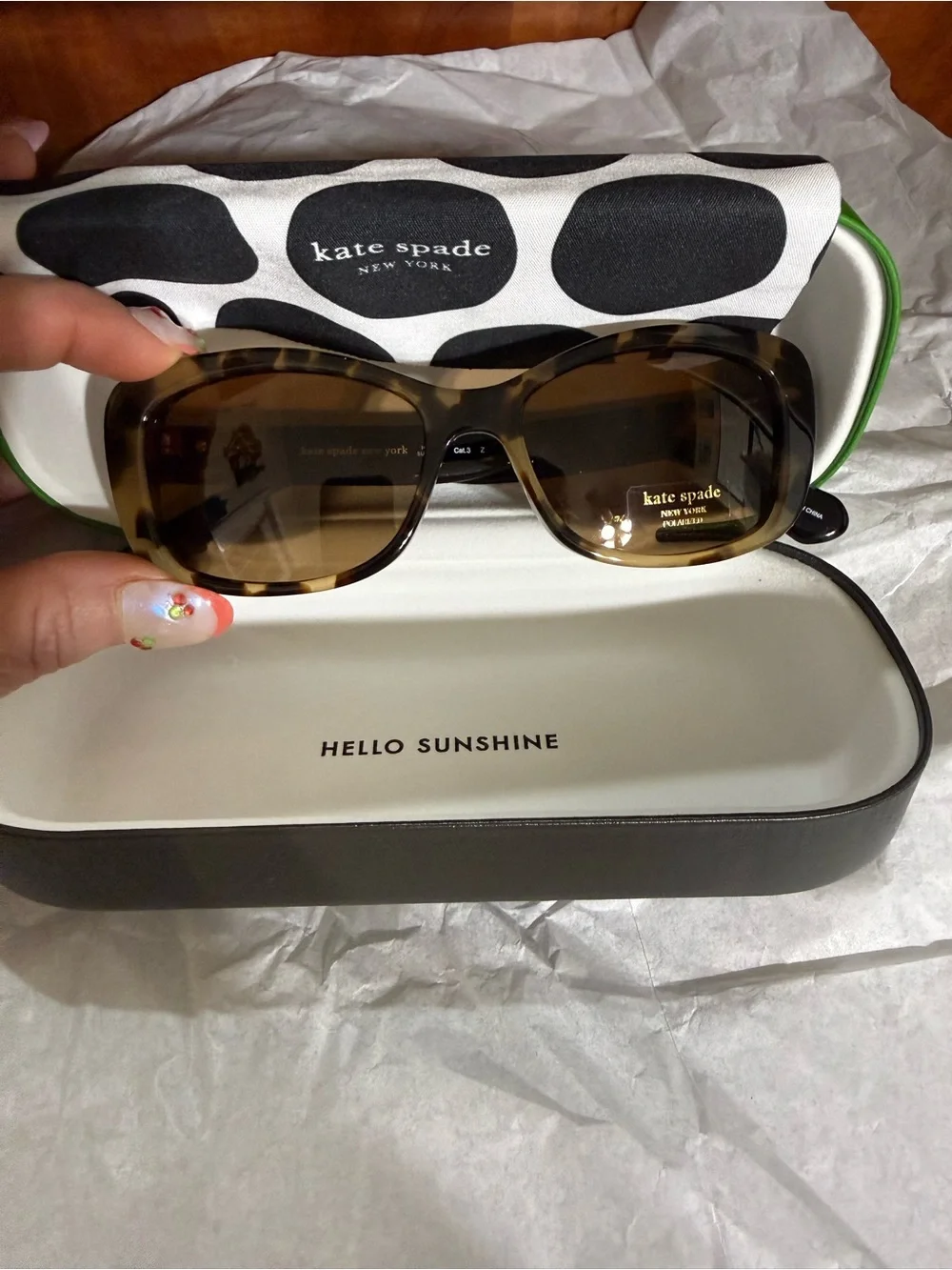 NEW kate spade Brown Tortoise Oval Sunglasses POLARIZED